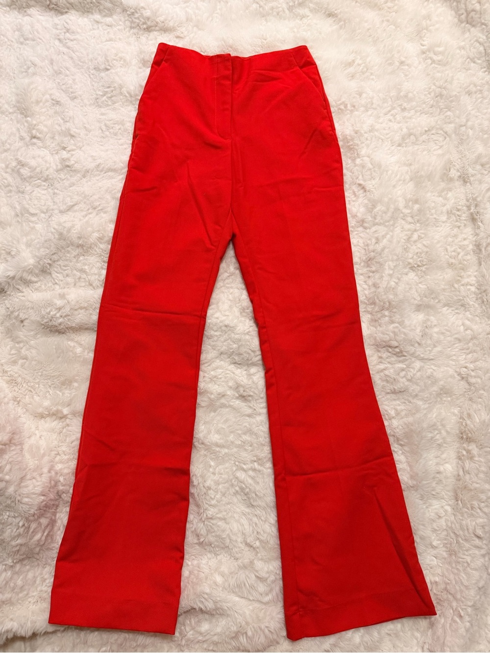 H&M Bright Red High-Waist Pants